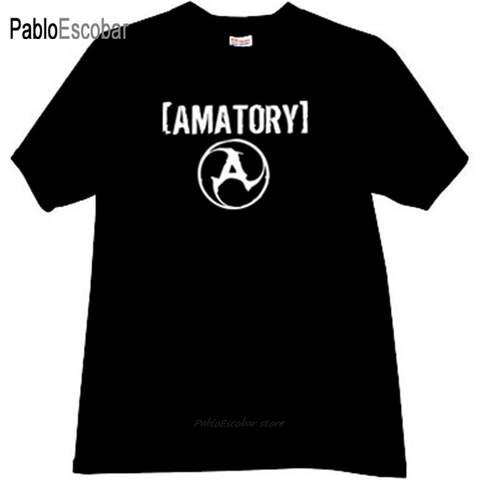 cotton t-shirt men's brand tees AMATORY Russian metalcore band T-shirt in white male fashion tshirt 4XL 5XL plus size ► Photo 1/6