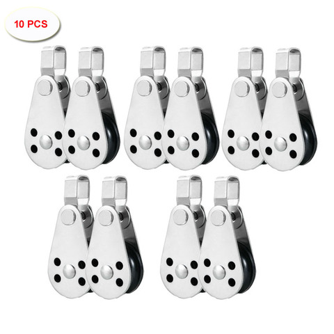 10 PCS Marine Boat Pulley Blocks Rope Stainless Steel 316 Kayak Canoe Anchor Trolley Kit Nylon Pad Eyes Boat Kayak Accessories ► Photo 1/6