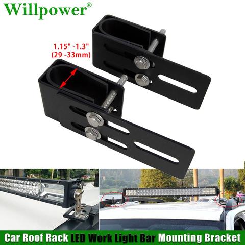 Adjustable SUV Car Roof Rack LED Light Bar Bracket For Jeep Offroad 4X4 Truck Bumper Fog Lights Mounting Kit Spotlight Holder ► Photo 1/6