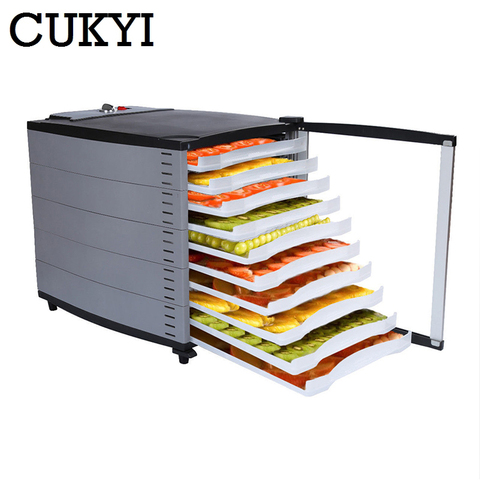 CUKYI Commercial Electric Dried Fruit Dehydrator Snack Pet Food Dryer Vegetable Herbs Meat Air Drying Machine 10 Trays 110V 220V ► Photo 1/2