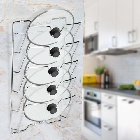 Kitchen Organizer Rack Wall Hanging Pot Cover Five-Layer Pot Lid