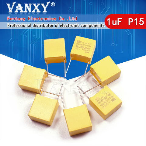 10pcs 1uF capacitor X2 capacitor 275VAC Pitch 15mm X2 Polypropylene film capacitor 1uF ► Photo 1/6