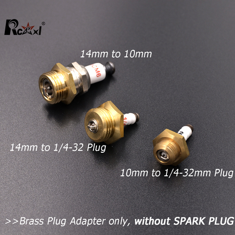 1 Piece RCEXL 14mm to 10mm/ 10mm to 1/4-32/ 14mm to 1/4-32 Spark Plug Bushing Adapter Copper Conversion ► Photo 1/6
