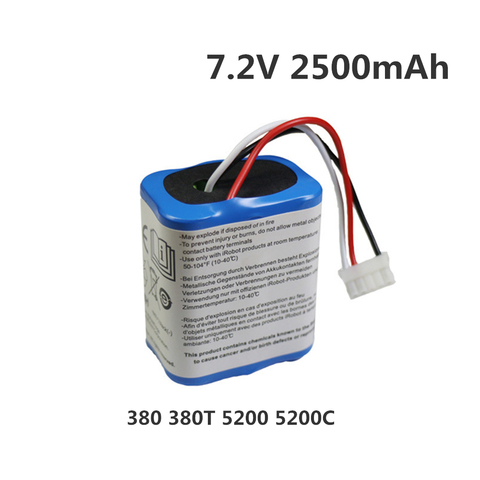 Original 7.2V 2500mAh Battery for iRobot Roomba Braava 380 380T Mint 5200c Ni-MH 2500mAh 2.5Ah 7.2v Rechargeable battery 1Pcs ► Photo 1/3