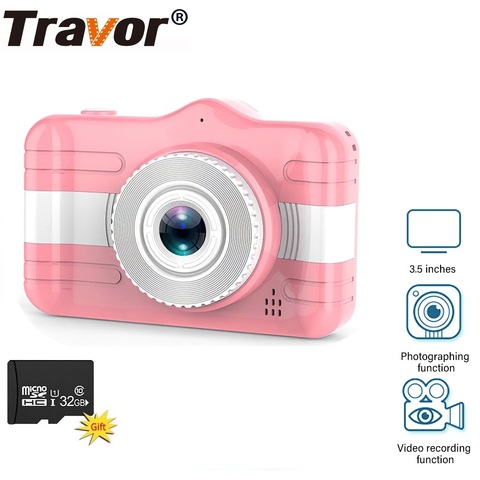 TRAVOR Mini Child Camera HD 1080P 3.5 inch Children Photo Camera Video Recorder Toys with 32 GB TF Card For Birthday Gift ► Photo 1/1