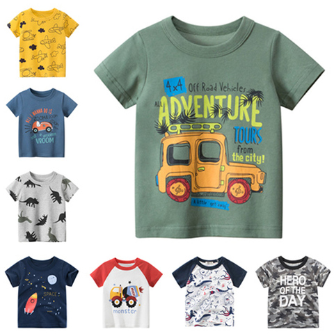 100%cotton Children T-shirt for Boy Tops  Car Boys T Shirt Tops Kids Tshirt Clothes 4 6 8 10 12Yrs Kids Summer Clothes ► Photo 1/6