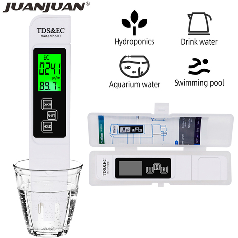 TDS&EC Tester 3 In1 TDS/Temp/EC Meter  0-9990ppm Conductivity Detector Water Quality Monitor Purity Measure Tool for Pool 40%OFF ► Photo 1/6