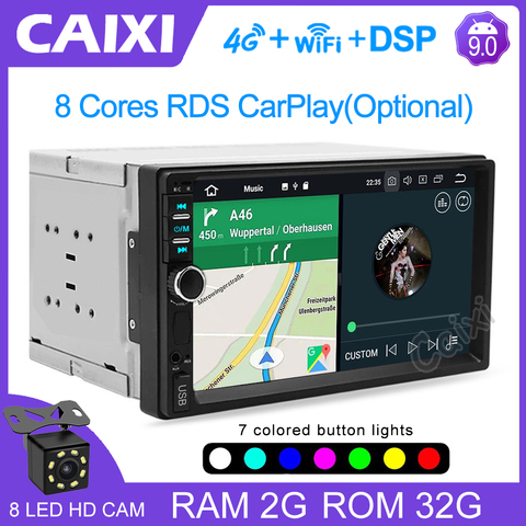 Car Android 8.1 car Stereo Radio GPS navigation Bluetooth wifi Universal  2din auto Stereo Radio Quad Core Audio Multimedia play ► Photo 1/6