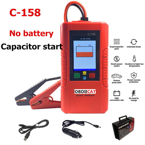 OBDIICAT C-158 Car Jump Starter no battery Capacitor Start Car Power Bank Unlimited Use C158 starter Battery Power For Petrol ► Photo 1/6