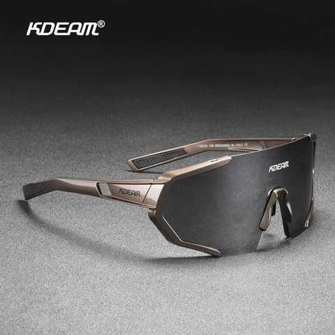 KDEAM Shatterproof TR90 Active Polarized Sunglasses Men Ultra-grip Rubber Nose Multilayer Mirror Lens + Clear Lens KD0802 ► Photo 1/1