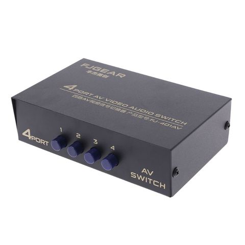 4 Port AV Audio Video RCA 4 Input 1 Output Switcher Switch Selector Splitter Box ► Photo 1/6