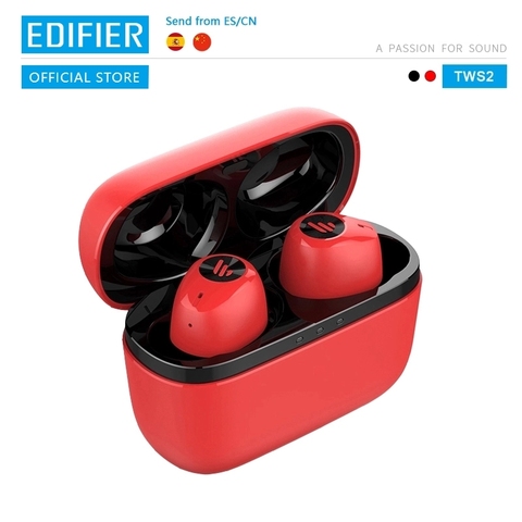 EDIFIER TWS2 Bluetooth V5.0 TWS Earbuds IPX4 up to 12 Hrs Play Time Multifunctional Control wireless earphones ► Photo 1/6