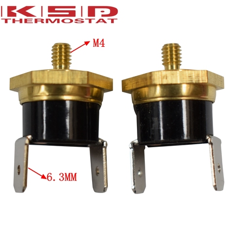 2PCS KSD301 M4 Copper Screw Bimetal Thermostat Bimetallic Disc Thermostat 40C/50C/65C/70C/75C/80C/90C/100C/120C/130C/150C ► Photo 1/2