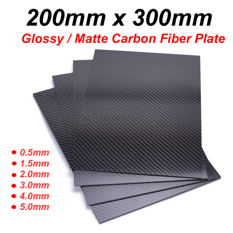 200mm X 300mm 0.5mm 1mm 1.5mm 2mm 3mm 4mm 5mm Carbon Plate Panel Sheets High Composite Hardness Material Carbon Fiber Board ► Photo 1/6