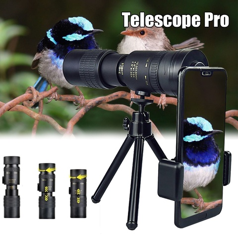 4K 10-300X40MM Super Telephoto Monocular Telescope  Zoom Monocular Binoculars Pocket Telescope For Smartphone Take Picture ► Photo 1/6