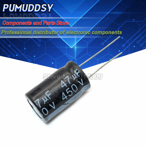 5PCS Higt quality 450V47UF 16*25mm 47UF 450V 16*25mm Electrolytic capacitor ► Photo 1/1