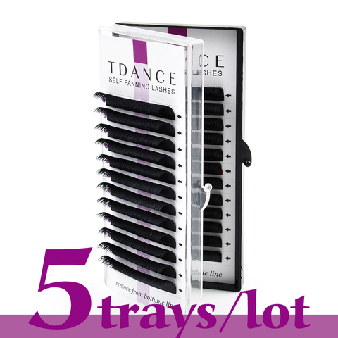 TDANCE 5pcs/lot Easy Fan Bloom Eyelash Extension Austomatic Flowering Fast Fan Self-Making Fans Volume Lashes ► Photo 1/6