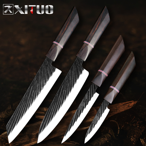 XITUO Chef Knife 440C Steel Handmade Forged Japanese Kitchen Knife Set Sharp Cleaver Kiritsuke Santoku Gyuto Knife Cooking Tools ► Photo 1/6