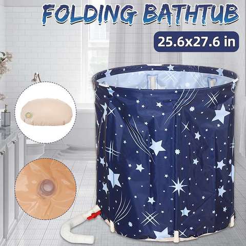 Portable Bathtub Folding Bath Bucket Thicken Shower Barrel Large Adult Tub Baby Swimming Pool Insulation Family Bathroom SPA Tub ► Photo 1/6
