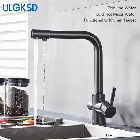 ULGKSD Purified Faucet Chrome Kitchen Faucets Dual handle Kitchen Faucet Purification Water Drinking Water Tap Kitchen Mixer Tap ► Photo 1/6