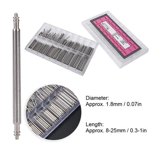 270pcs/ Box 1.8mm Professional Watch Band Spring Bars Strap Link Pins Repair Accessory ► Photo 1/6