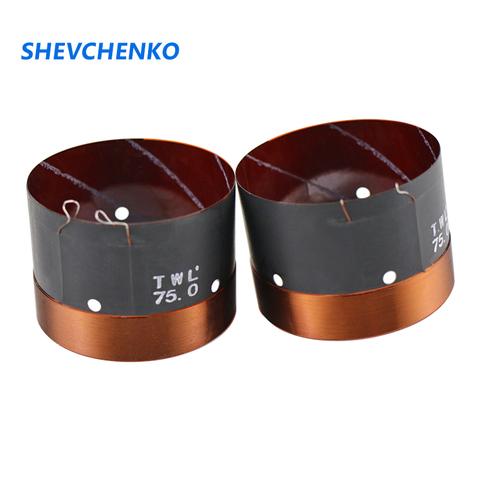 SHEVCHENKO 75mm 8Ohm Bass Voice Coil KSV Skeleton Copper Wire 500W-680W High Power Voice Coil Repair 75 Core woofer Speaker 2pcs ► Photo 1/6