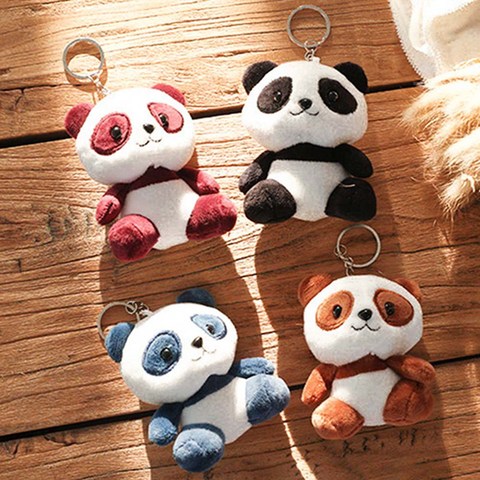 2022 New 10cm Cute Cartoon Panda Plush Stuffed Animal Toys Key Chain Key Ring Pendant Kids Present Doll Hot Sale ► Photo 1/6