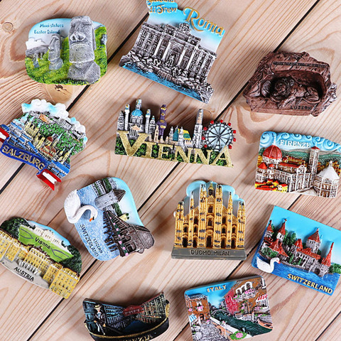 Magnetic refrigerator magnets Italy Switzerland Chile Austria European  countries Tourist attractions souvenir Home decoration ► Photo 1/6