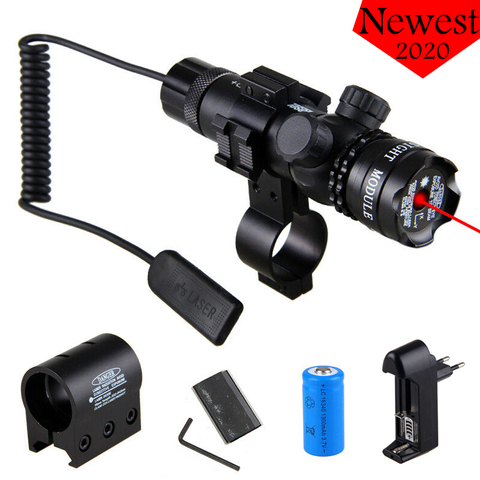 Tactical Hunting Laser Pointer Sight Green/Red Dot Rifle Mount Compact Scope Airsoft Sport Rail & Barrel Pressure Switch Mount ► Photo 1/6