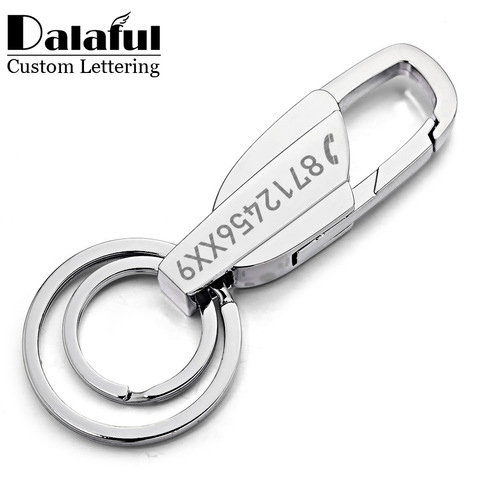 Custom Lettering Keychains Stainless steel Keyrings Metal Engrave Name Customized Logo Key Chain For Car Women Men gift K372 ► Photo 1/6