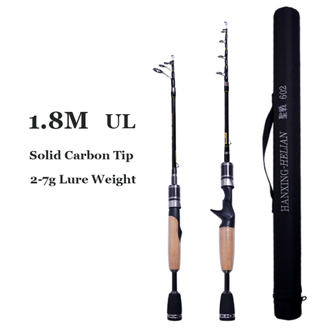 Fishing Pole 1.8m 2.1m Casting Fishing Rod Portable 4 Sections