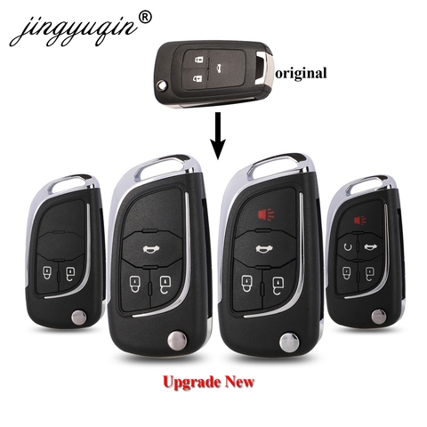 jingyuqin 2/3/4/5BTN Modified Flip Remote Key Case Shell For Chevrolet Cruze Epica Lova Camaro Impala Aveo Malibu Key Fob Case ► Photo 1/5