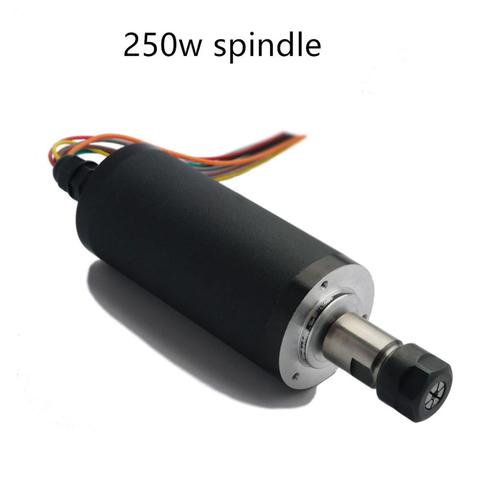 250w ER11 12000rpm Brushless DC spindle motor 24VDC 42mm diameter Electric spindle high speed brushless spindle motor PCB ► Photo 1/2