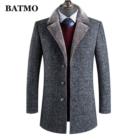 BATMO 2022 new arrival winter wool thicked trench coat men,men's casual wool 60% jackets,788 ► Photo 1/6