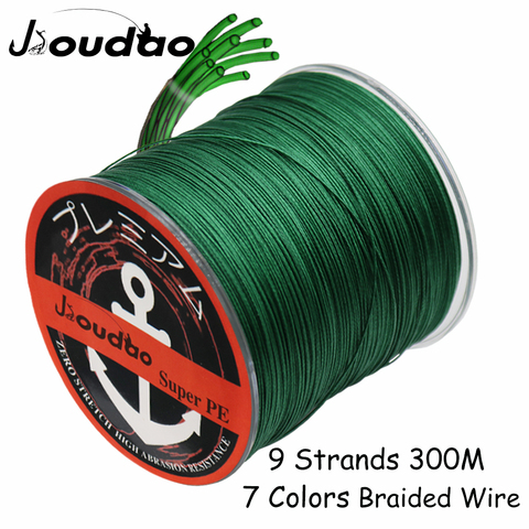 Jioudao X9 300M Braided Fishing Line 9 Strands MultiColor Multifilament Saltwater PE Line 20 45 60 85 110 150 200LB ► Photo 1/6
