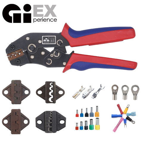 Crimping Tool  Ratcheting Wire Crimper Tool and Interchangeable Dies For Heat Shrink Connectors Non-Insulated Ferrule Terminals ► Photo 1/6