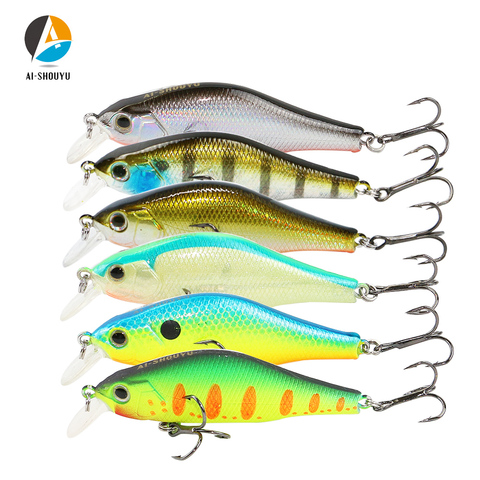 AI-SHOUYU Minnow Fishing Lures 70mm/9.5g Suspending Artificial Magnetic Hard Bait Bass Pesca Wobblers Crankbait Fishing Tackle ► Photo 1/6