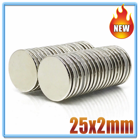 10/20/50/100/500Pcs Neodymium Magnet 25x2  N35 NdFeB Round Super Powerful Strong Permanent Magnetic imanes Disc 25*2 ► Photo 1/6