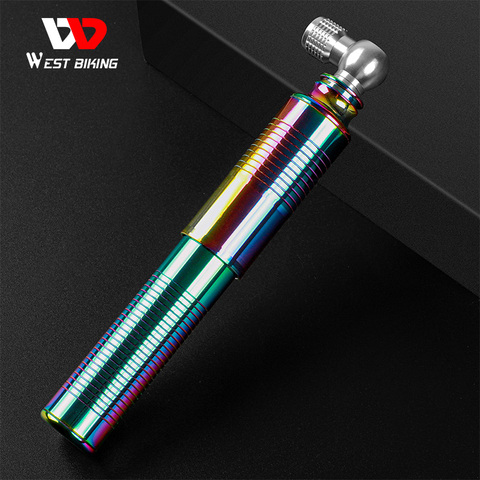 WEST BIKING Exclusive Multi-color Bike Pump 110PSI High Pressure Air Tire Inflator Presta Schrader Valve MTB Bicycle Mini Pump ► Photo 1/6