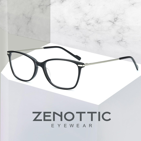 ZENOTTIC Square Metal Glasses Frame For Men Women Brand Designer Optical Myopia Degree Eyewear Clear Len Prescription Eyeglasses ► Photo 1/6