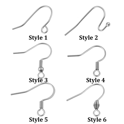 50pcs/lot 316 Stainless Steel Earring Hook Ear Wire Hook Hypo Allergenic Earring For DIY Jewelry Findings Components ► Photo 1/4