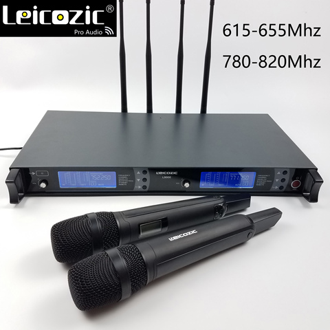 Leicozic True diversity Stage wireless microfono uhf microfone mikrofon wireless uhf microphone handheld mic 615-655/780-820Mhz ► Photo 1/1