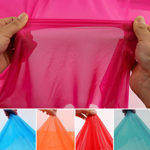 Bright color 4 way Stretchy Nylon Spandex Mesh Fabric high-elastic net fabric sold BY YARD ► Photo 1/6