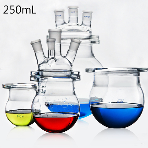 250mL Three and Four mouths lab Glass Reactor Reaction flask Kettle Chemistry Laboratory Reaction Still Vessel ► Photo 1/6