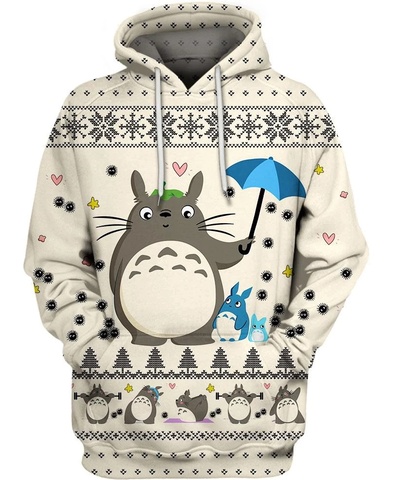 PLstar Cosmos totoro and friends  3D All Over Printed Shirts 3D Print Hoodie/Sweatshirt/Zipper Man Women Merry Christmas hoodies ► Photo 1/3