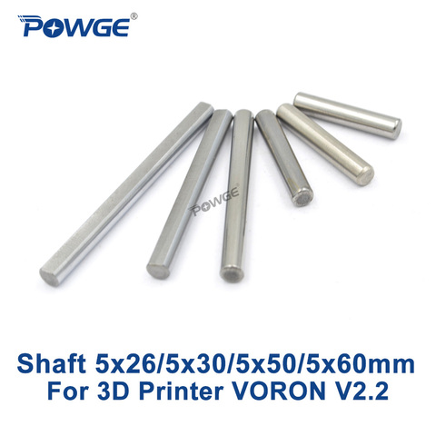 POWGE Steel Rod linear shaft Grind Flat Round Length 26/30/50/60mm Diameter 5mm VORON V2.2 Set Cylinder Chrome Plated Liner axis ► Photo 1/6