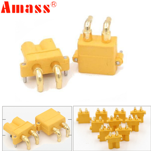 10psc Amass XT30PW ESC Motor PCB board plug Banana Golden XT30 Upgrade Right Angle Plug Connector for RC Mode ► Photo 1/6