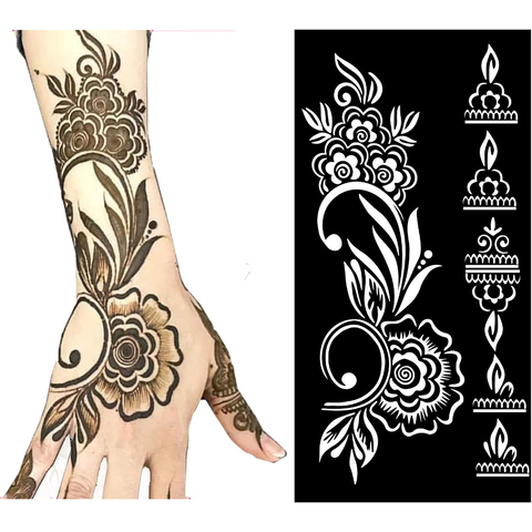 Temporary Tattoo Stencil Henna Hollow Drawing Template Tattoo Fashion Design For Hand Arm Leg Body Art Template Woman Girl Kids Price History Review Aliexpress Seller Atomus Official Store Alitools Io