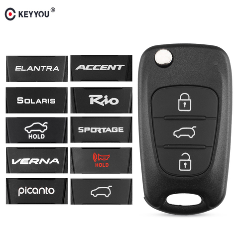 KEYYOU For Kia K2 K5 Rio 3 Ceed Sorento Sportage 3 BT Flip Remote Car Key Shell Case For Hyundai Solaris Accent Avante I30 IX35 ► Photo 1/6