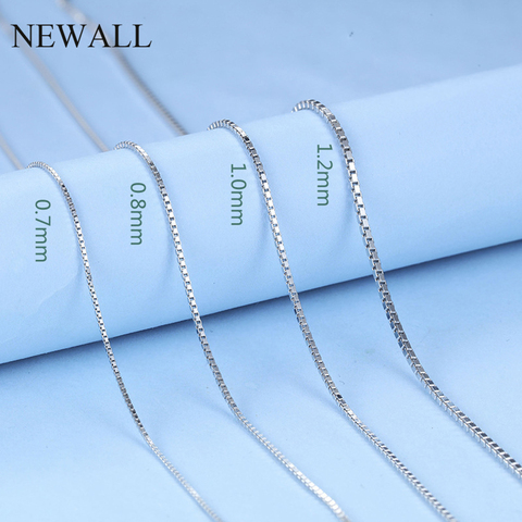 1.2/1.5mm Stainless Steel Silver Plated Box Chain Necklace 47CM+4cm Extend Link Women's Female Jewelry Wholesale Dropshipping ► Photo 1/6